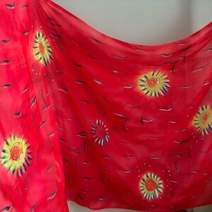 314A Banana moon Vibrant Floral Red sarong
